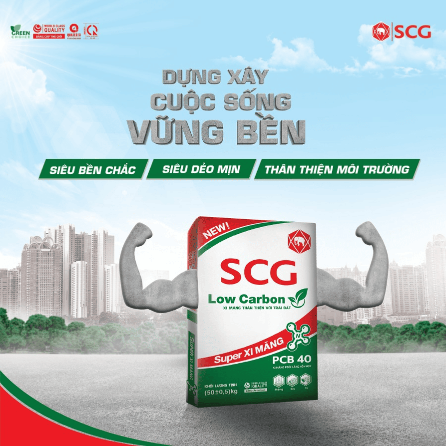 Xi măng xanh SCG Low Carbon Super Xi măng 4 Xi măng xanh SCG Low Carbon Super Xi măng SCG Lowcarbon Super Xi măng