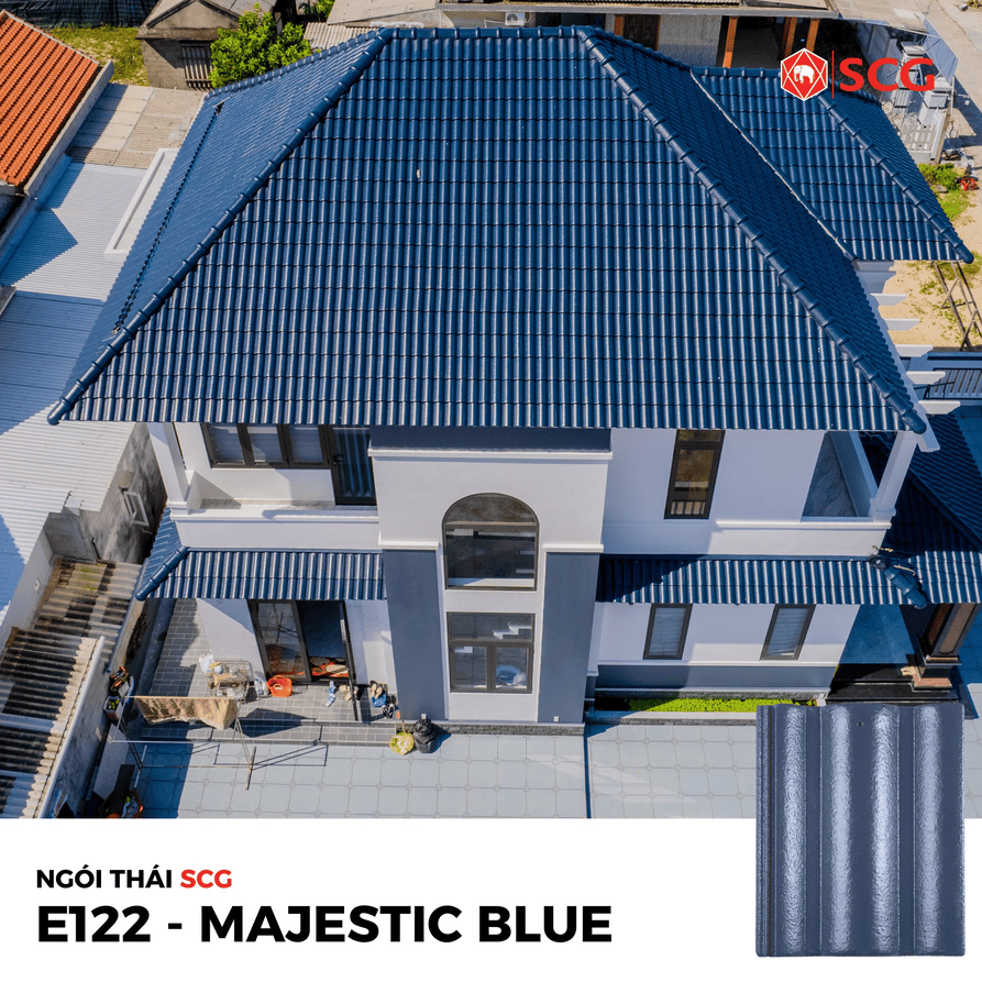 Ngói màu SCG Elite Màu Sapphire Blue E123 22 Ngói màu SCG Elite Màu Sapphire Blue E123 giá ngói thái