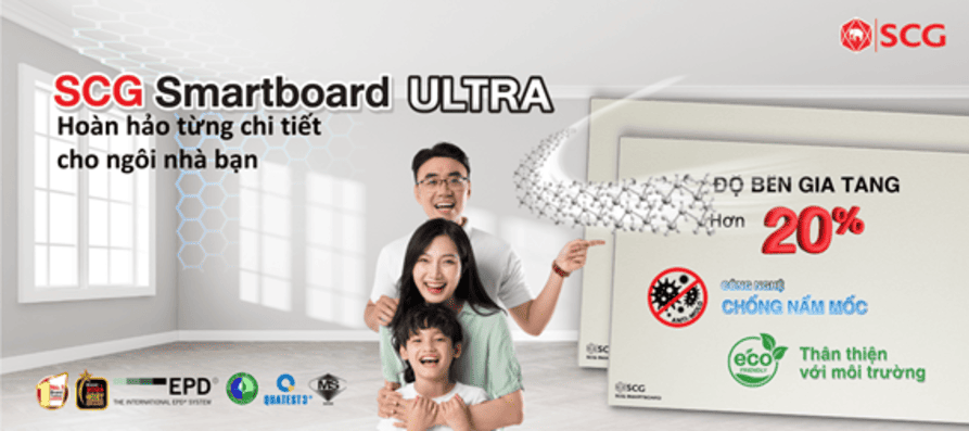 Tấm SCG Smartboard Làm Tường Có Rãnh Dài Cách Nhau 4″ 19 Tấm SCG Smartboard Làm Tường Có Rãnh Dài Cách Nhau 4″ SCG Smartboard Ultra