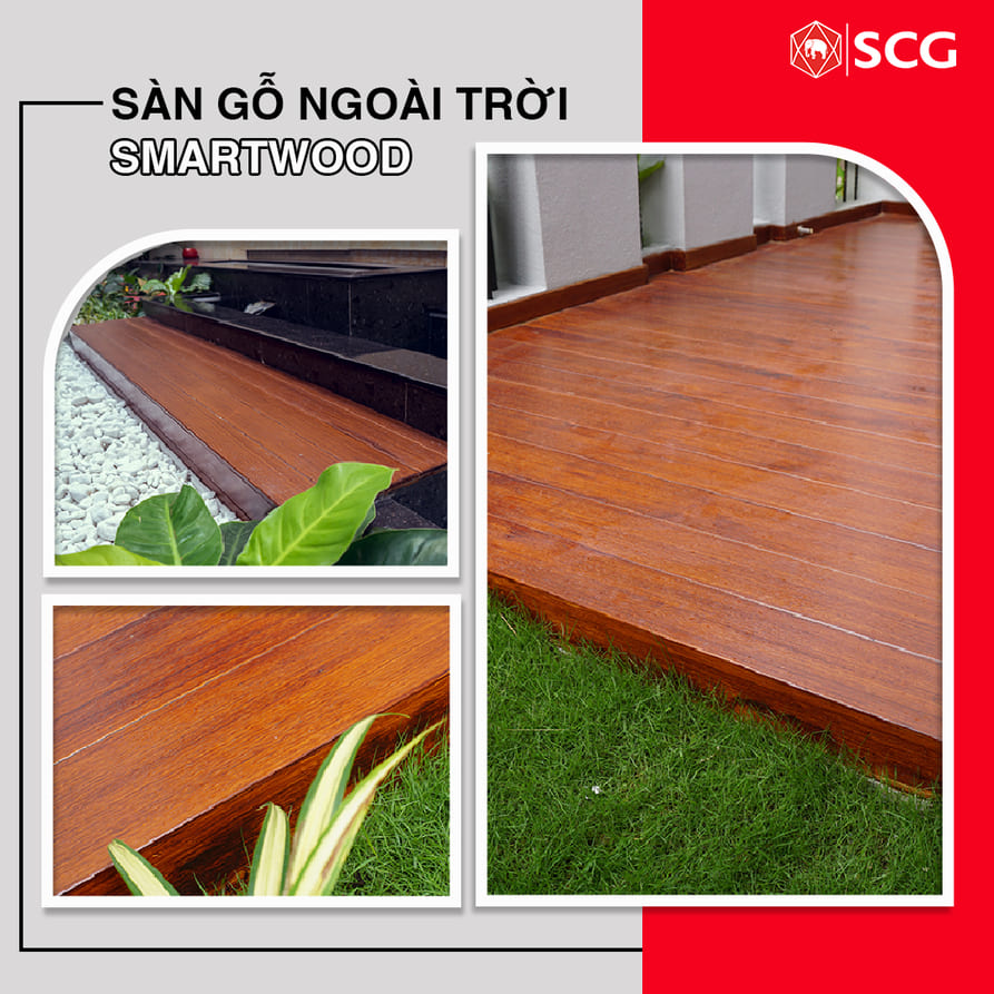 Tấm xi măng giả gỗ SCG Smartwood vuông cạnh 9 Tấm xi măng giả gỗ SCG Smartwood vuông cạnh tấm xi măng vân gỗ