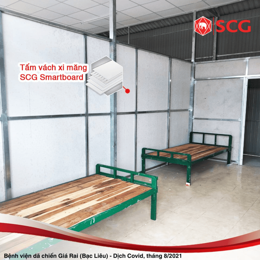 Công trình sử dụng tấm xi măng SCG Smartboard: Bệnh viện dã chiến Giá Rai (Bạc Liêu) - Dịch Covid Tháng 8/2021 4 Công trình sử dụng tấm xi măng SCG Smartboard: Bệnh viện dã chiến Giá Rai (Bạc Liêu) - Dịch Covid Tháng 8/2021 Công trình sử dụng tấm xi măng SCG Smartboard: Bệnh viện dã chiến Giá Rai (Bạc Liêu) - Dịch Covid Tháng 8/2021
