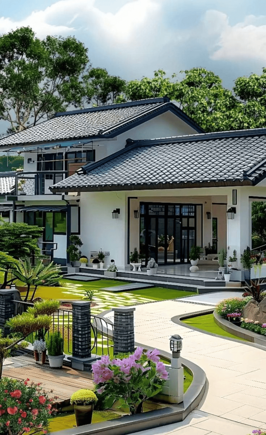 30+ mẫu nhà mái ngói đẹp, được yêu thích nhất 27 30+ mẫu nhà mái ngói đẹp, được yêu thích nhất mẫu nhà 2 tầng mái ngói đơn giản