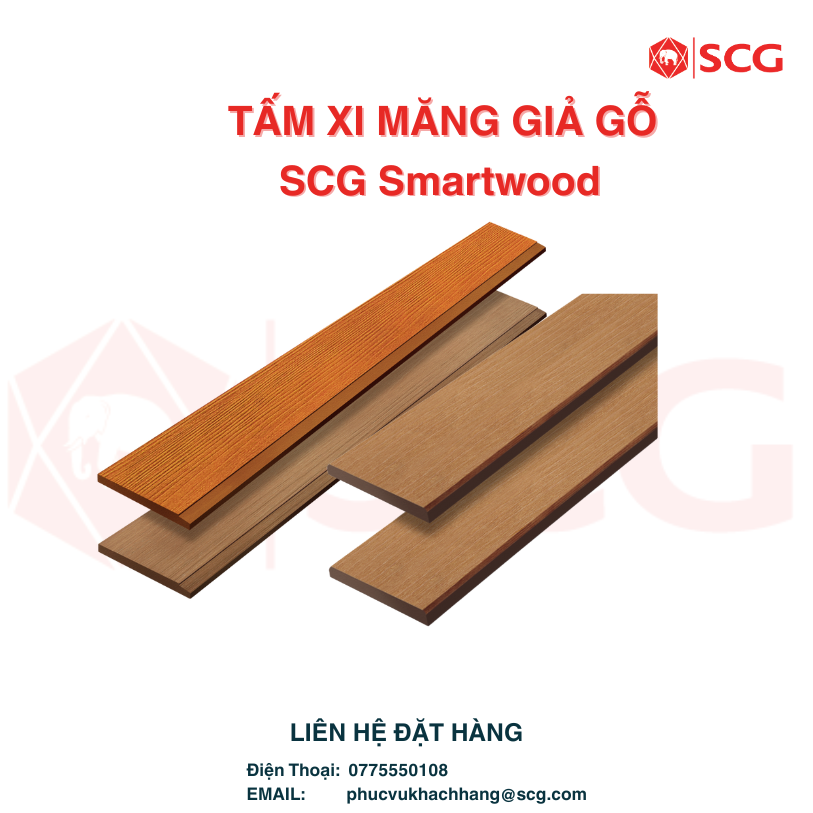 Tấm xi măng giả gỗ SCG Smartwood vuông cạnh 13 Tấm xi măng giả gỗ SCG Smartwood vuông cạnh tấm xi măng giả gỗ